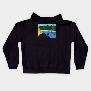 Carolina Beach North Carolina Abstract Landscape Lineart Kids Hoodie